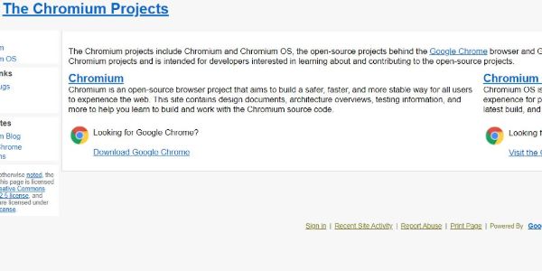 Chromium homepage