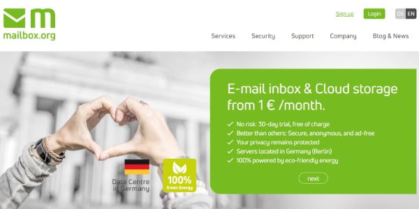 MailBox homepage