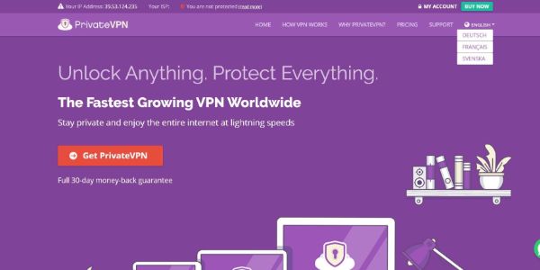 PrivateVPN Homepage