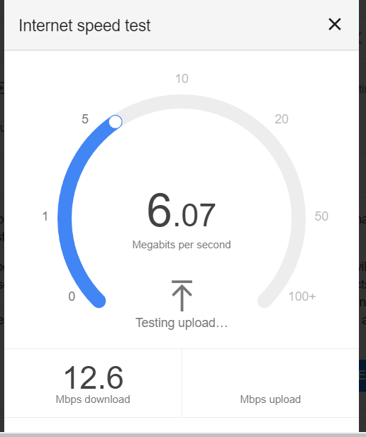 Google internet speed test