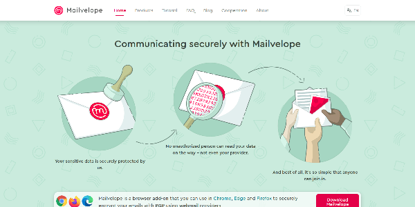 Mailvelope homepage