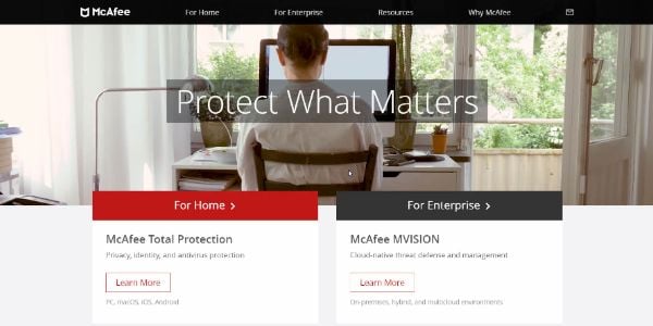 McAfee main site