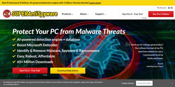 SuperAntiSpyware free spyware removal tool