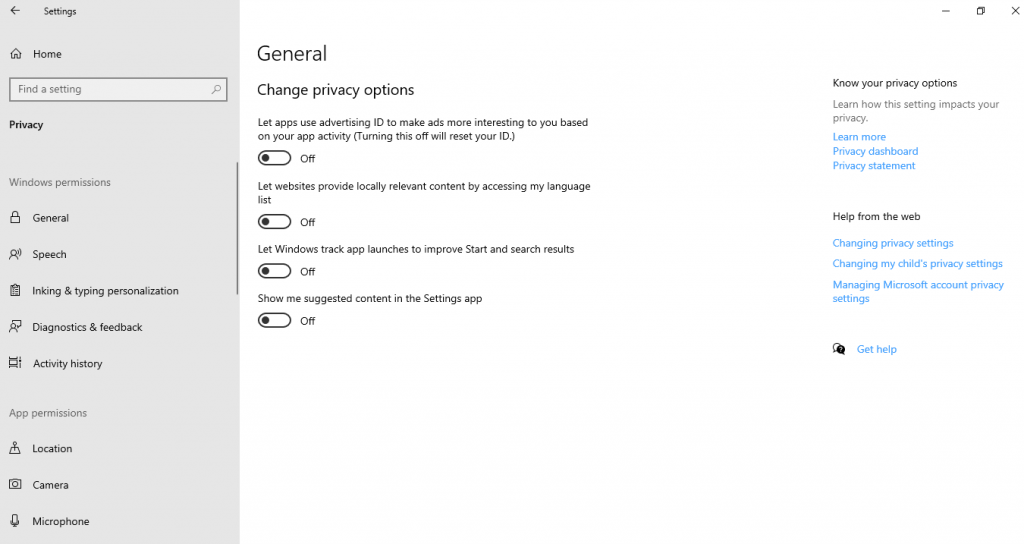 Haga clic en Configuración general