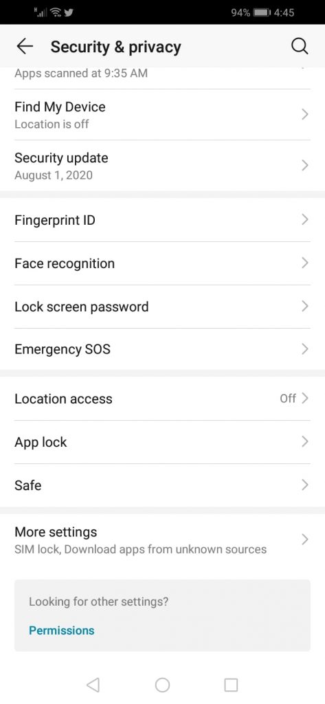 Security & Privacy (Android)
