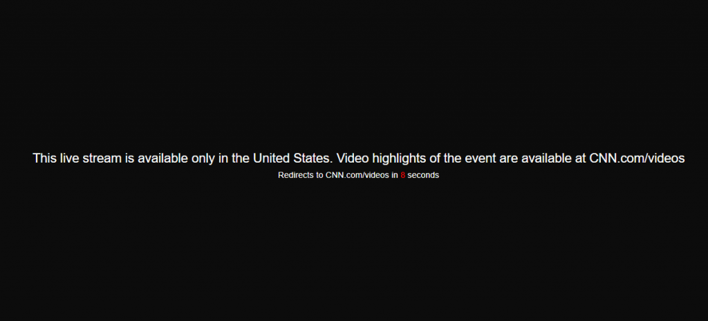 CNNgo error message when streaming abroad