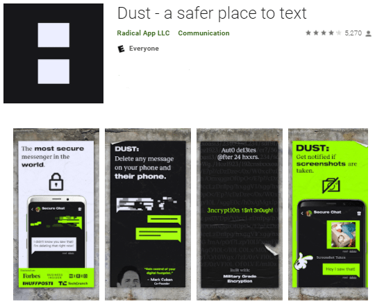 Dust instant messages app