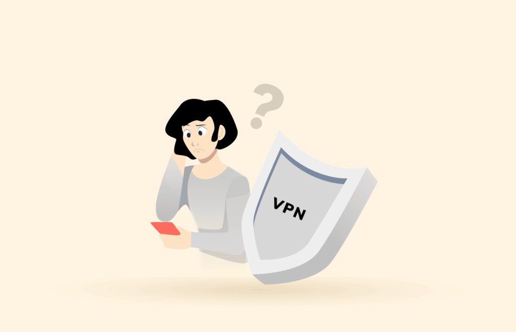 A girl with phone choosing a VPN
