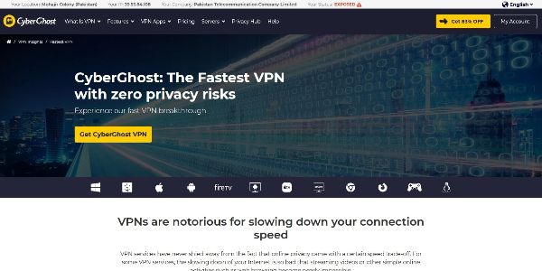 Velocidad de CyberGhost VPN