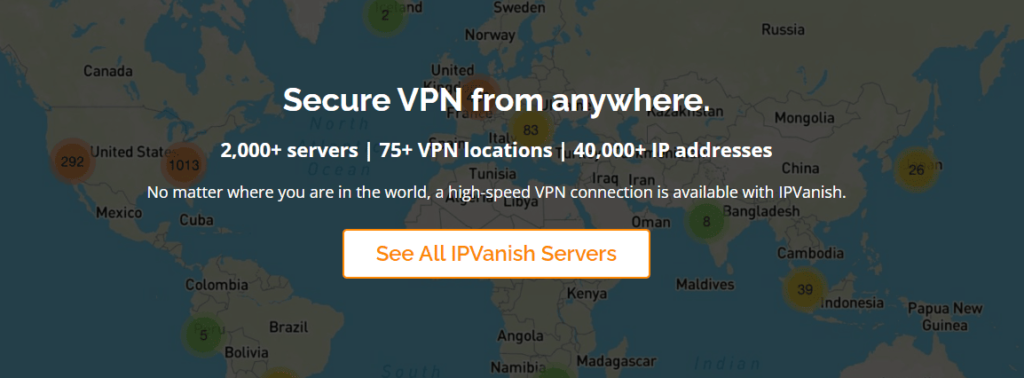 IPVANISH server network updated image