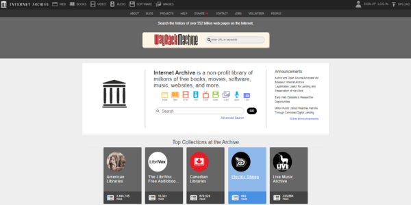 Sitio oficial de Internet Archive