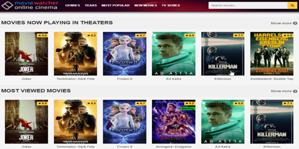 Movie watcher official site