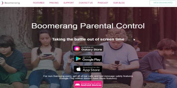 Boomerang parental control application