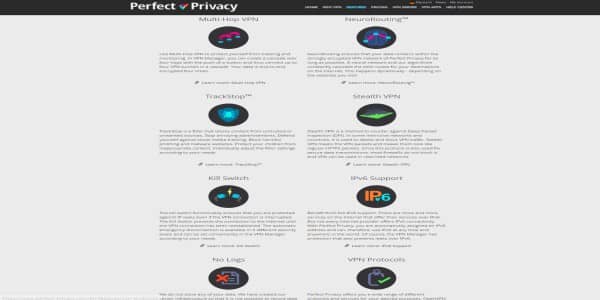 Perfect privacy VPN features