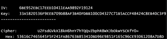 AES encryption screenshot