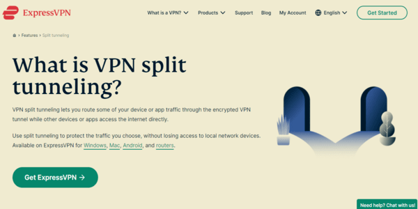 ExpressVPN split tunneling