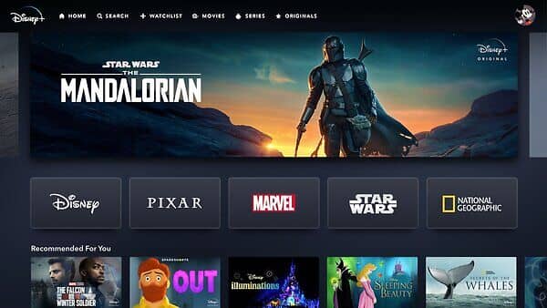 Disney + Hotstar homepage