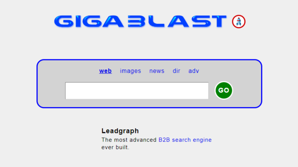 Gigablast homepage
