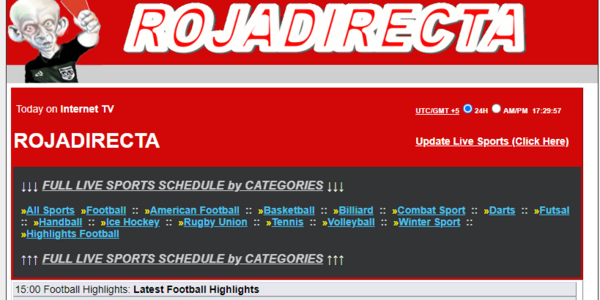 RojaDirecta homepage