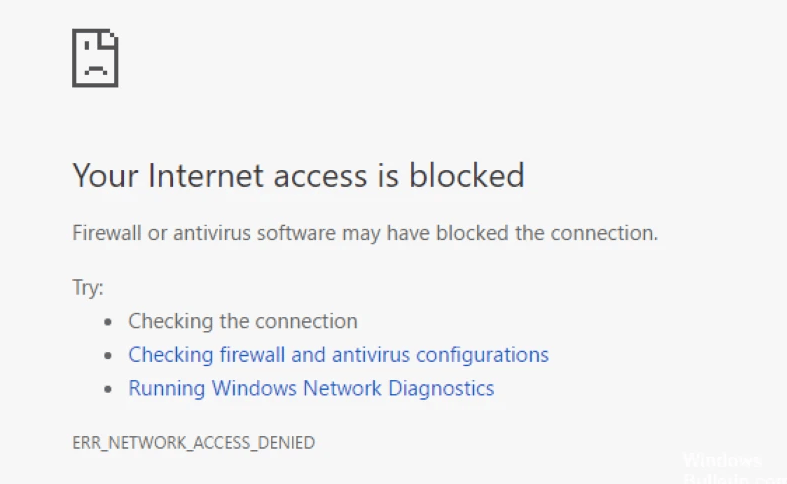 School internet error when trying to access movie sites