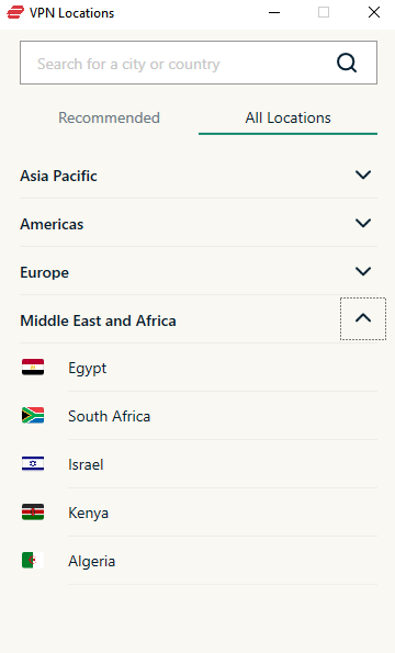 ExpressVPN server locations