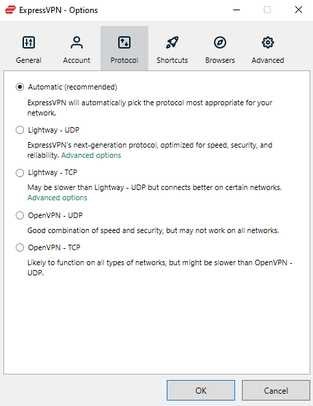 ExpressVPN protocols