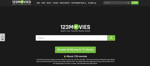 123Movies homepage