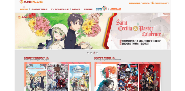 Aniplus homepage