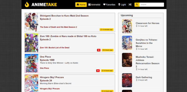 AnimeTake homepage