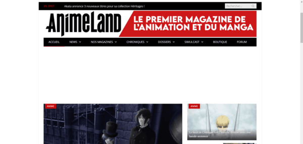Animeland homepage