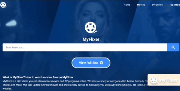 MyFlixer homepage