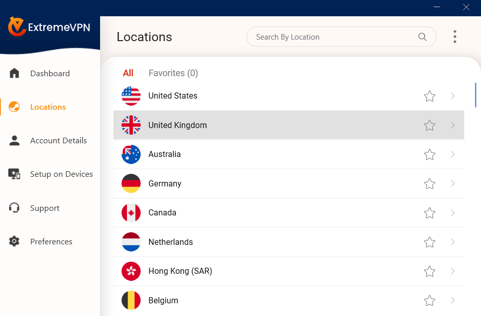 ExtremeVPN Locations