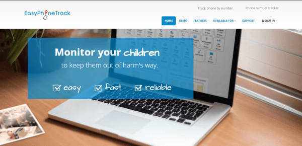 Easy Phone Track homepage