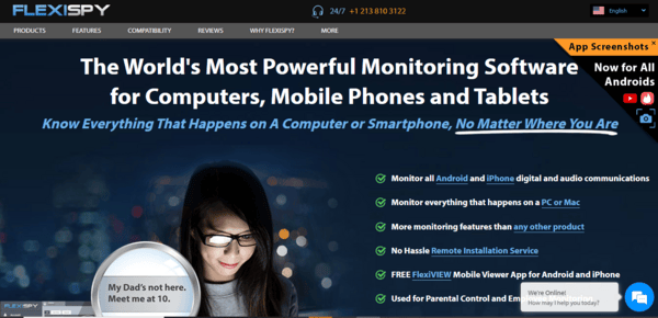 FlexiSPY homepage