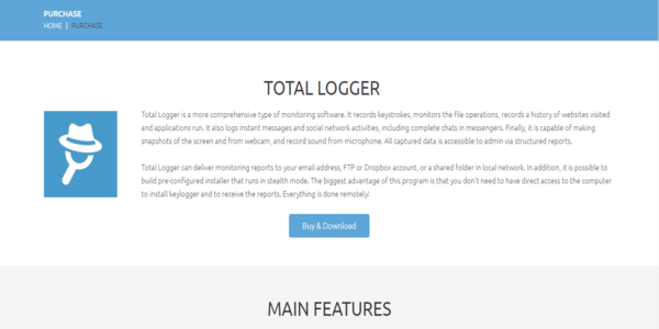 Total Logger homepage