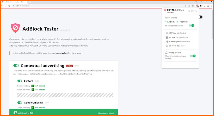 ad blocker tester