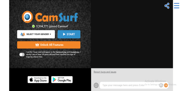 Camsurf homepage