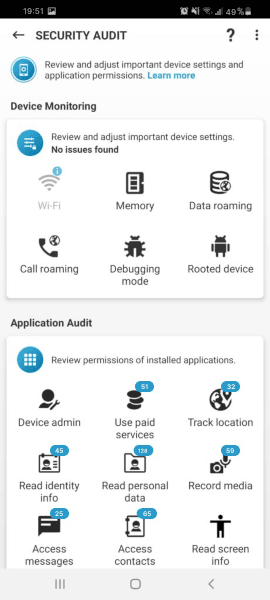 ESET mobile application scanning