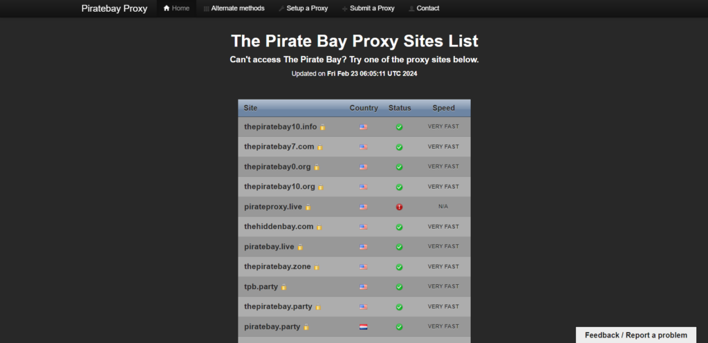 A little about Pirate Bay proxies
