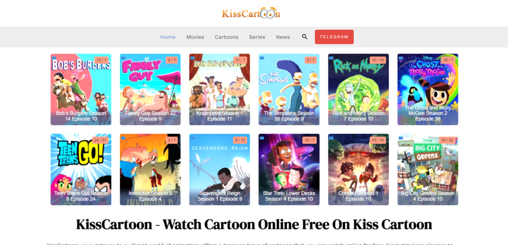  KissCartoon Interface