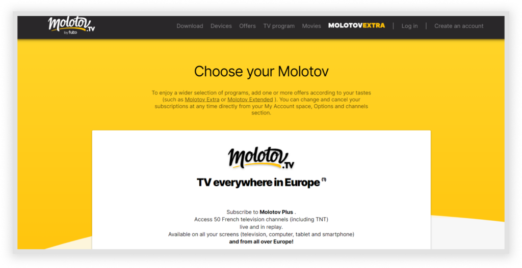 What are the differences in Molotov TV packages?