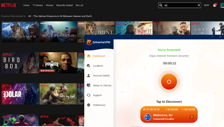 ExtremeVPN works with Netflix Australia
