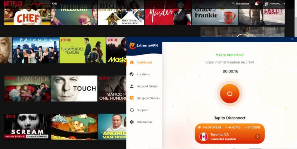 ExtremeVPN works with Netflix Canada
