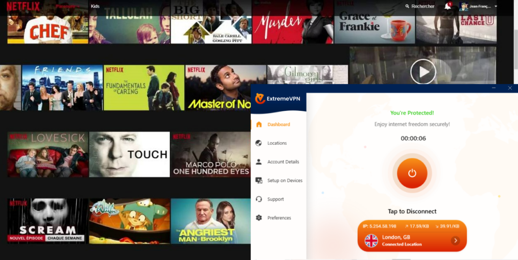 ExtremeVPN works with Netflix UK