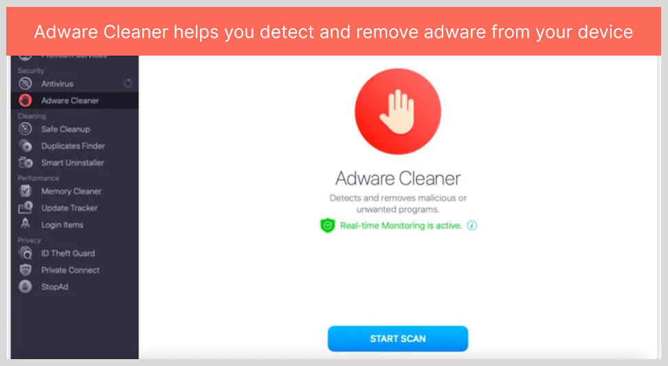 Adware Cleaner helps you detect and remove adware from your device