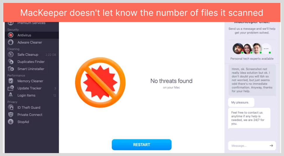 MacKeeper detected 99% of these threats