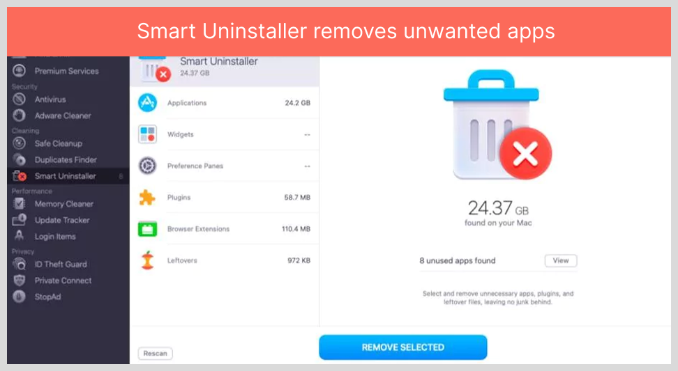 Smart Uninstaller removes unwanted apps