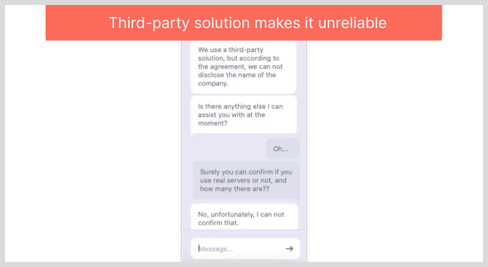 Third-party solution makes it unreliable