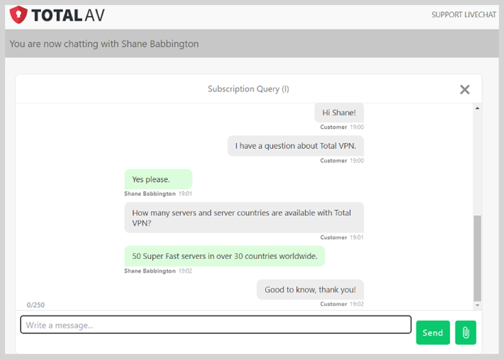 Live chat VPN