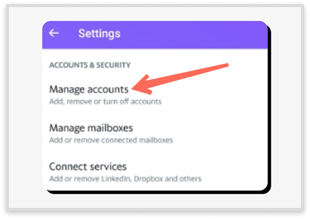 Manage accounts